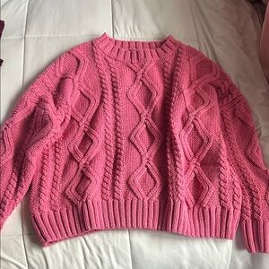 Princess Polly Vibrant Pink Cable Knit Sweater